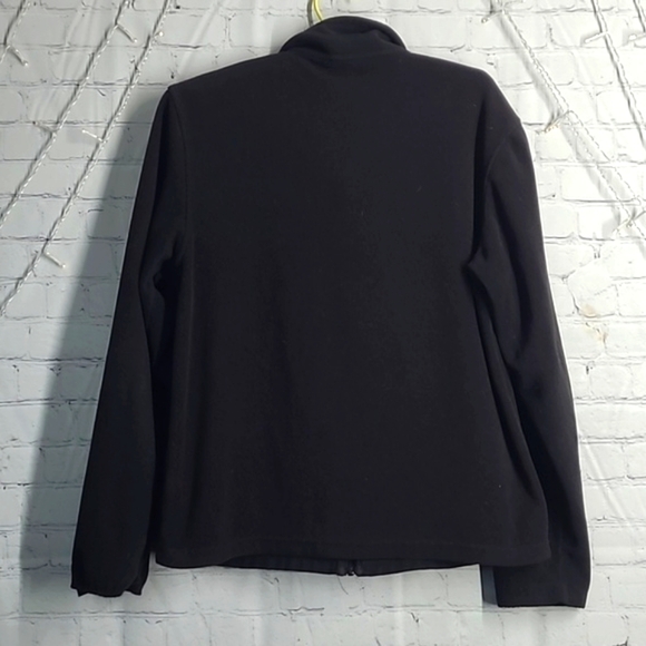 Vintage 90s STARTER Rich Black Collared Full Zip Fleece Sweatshirt Jacket Size S - Picture 11 of 14
